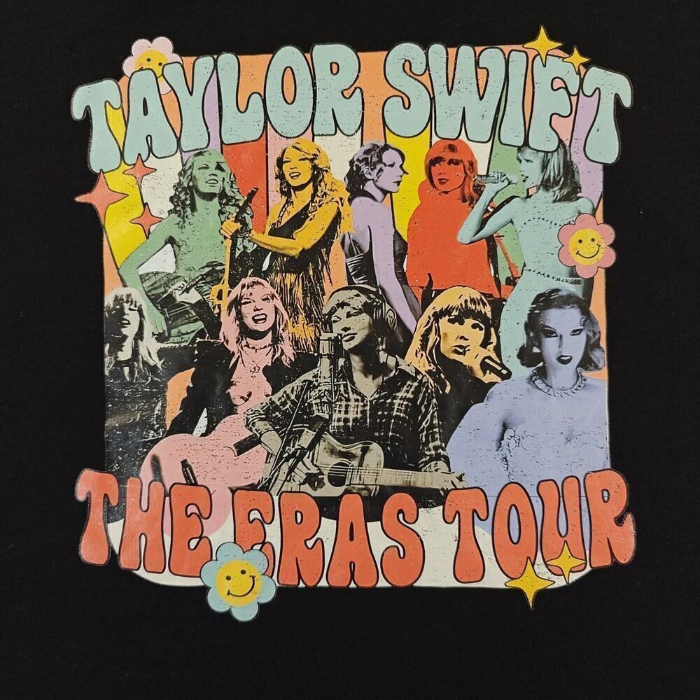 Bella-Canvas Taylor Swift The Eras Tour cropped graphic tee sz L